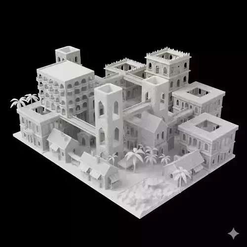 Empty City Hollow Block Landscape