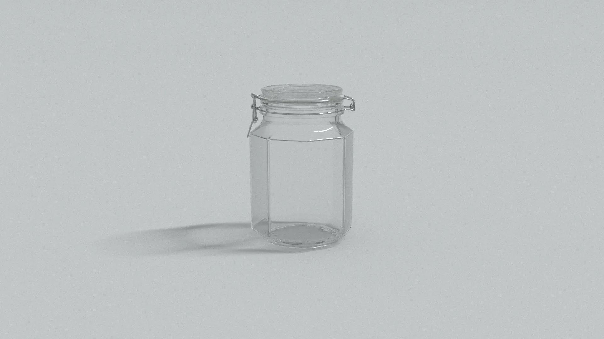 laos Hexagonal Glass Jar Low-poly 3D model
