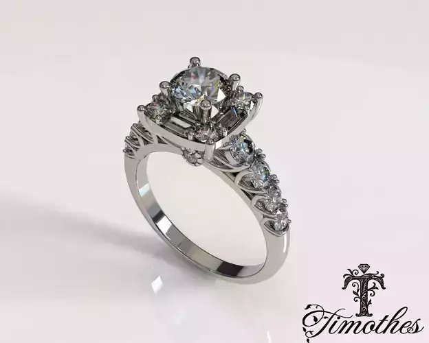 Timothes Diamond Ring 3D JewelryModel Printable 3D FR6