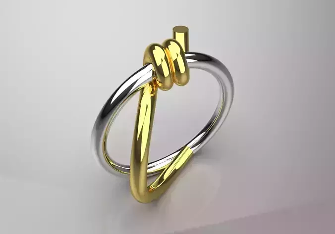 Modern Texture STL 3D gold Ring model gr0053