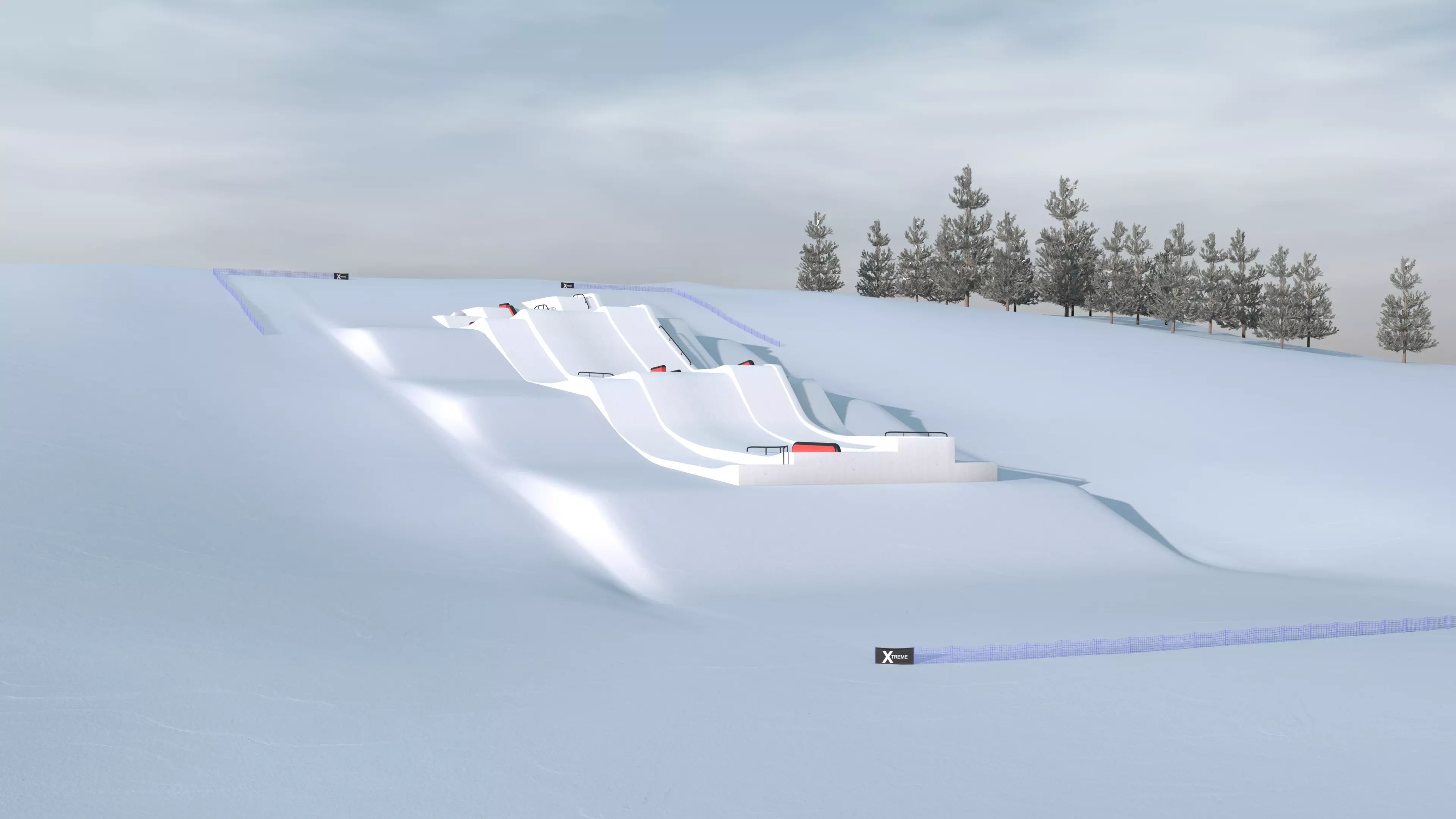 Snowboard Track Slope Low-poly 3D model