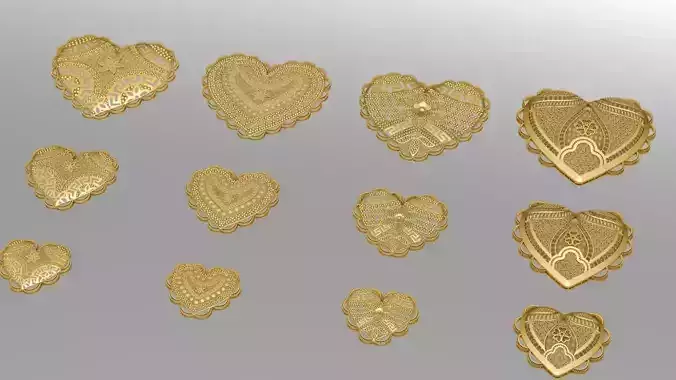 12 heart 4 different patterns