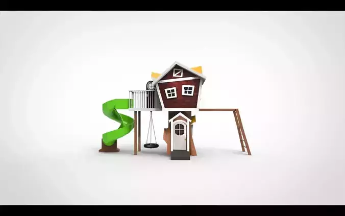 Hobbit Playground Low-poly 3D model 3