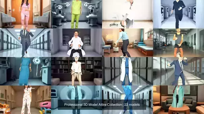 Professional 3D Model Attire Collection