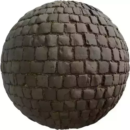 Old Cobblestone Street With Moss