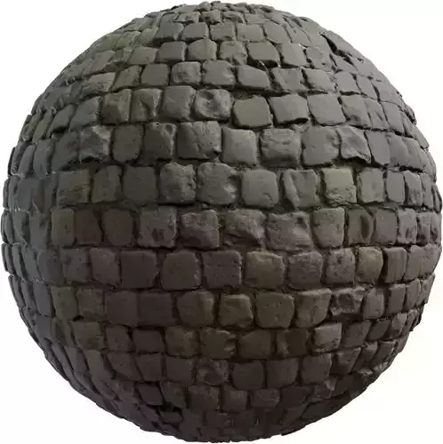 Weathered Cobblestone Street With Moss