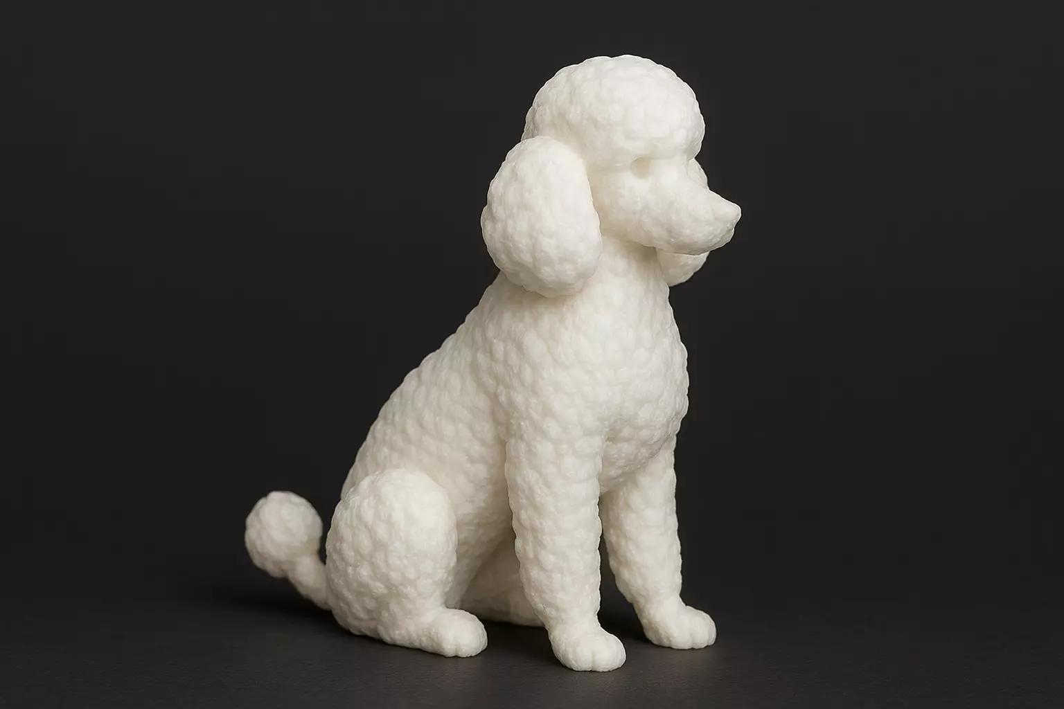 Sitting Poodle Dog 3D print model