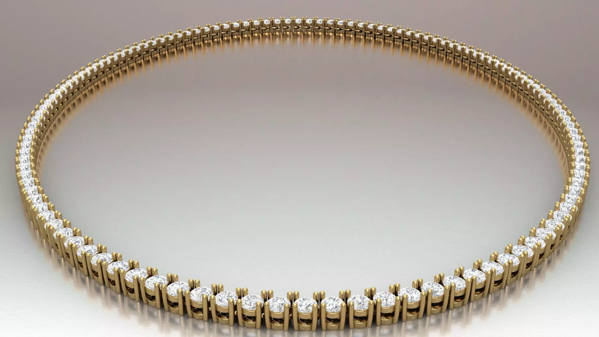 Tennis diamond necklace Link 47349 3D print model