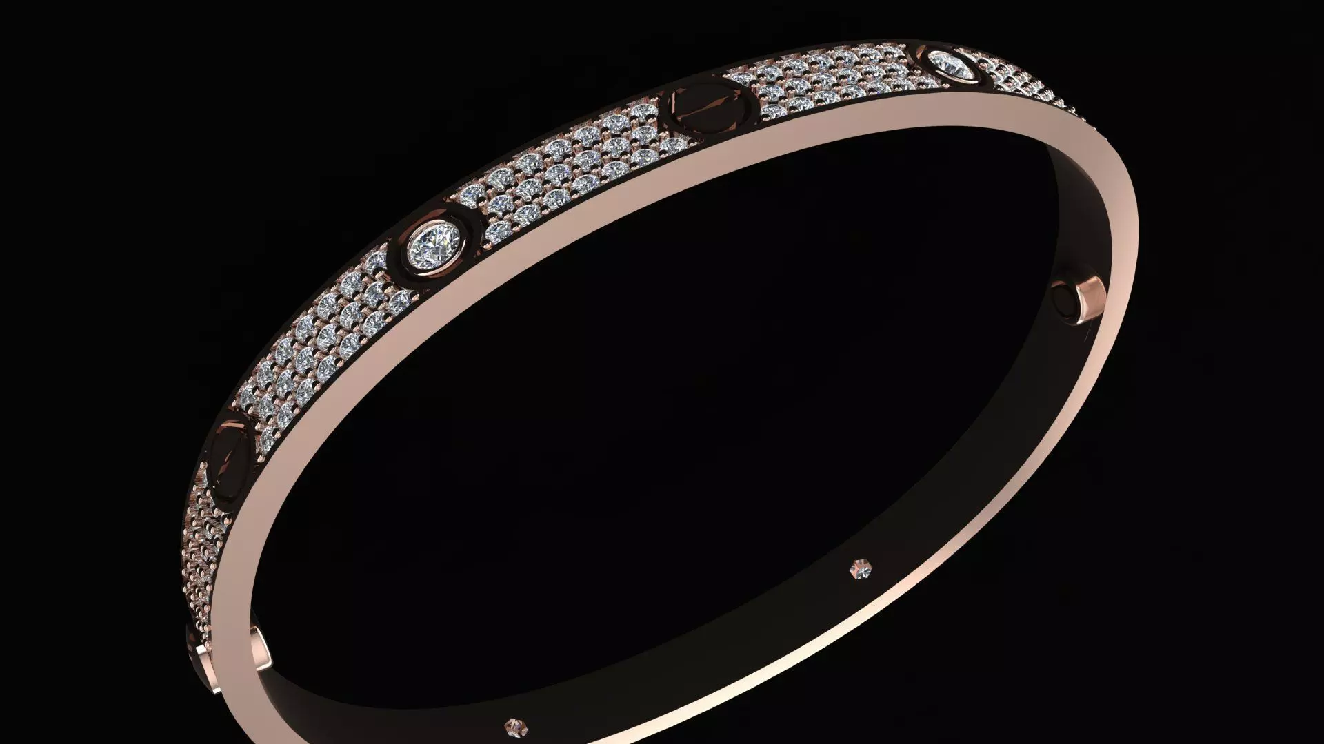 CARTIER LOVE Bracelet with the Stones 3d printing model 3D print model_11