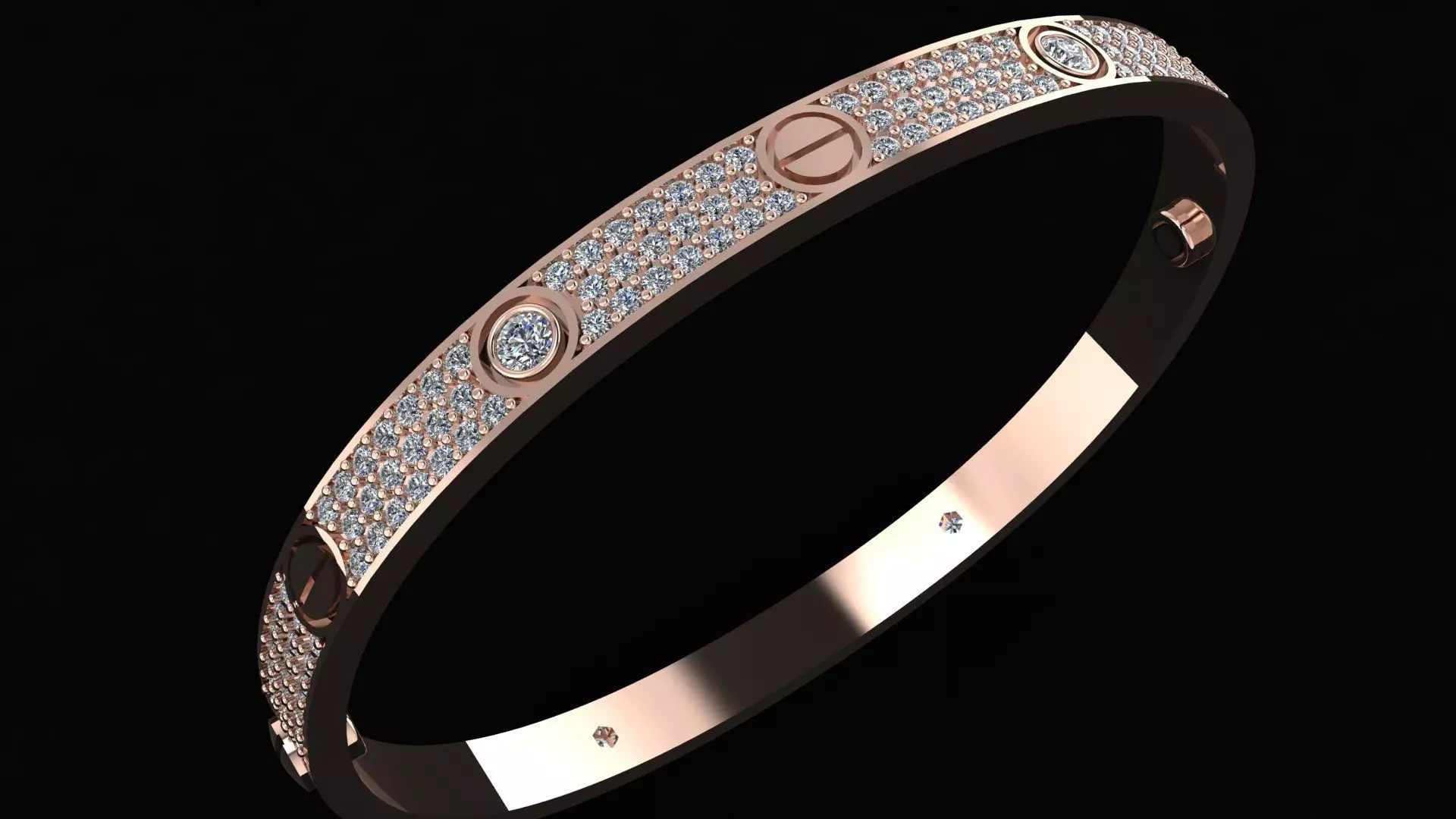 CARTIER LOVE Bracelet with the Stones 3d printing model 3D print model_9