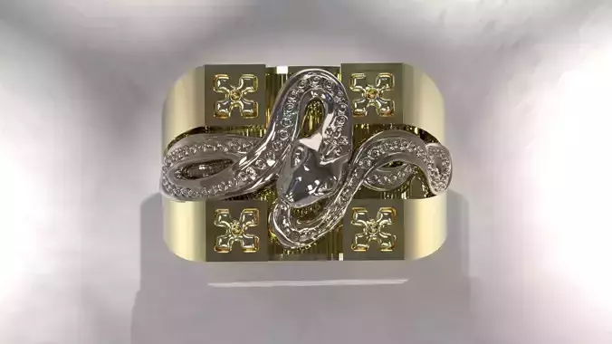 Snake shaped men and women Ring 