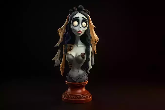 Emily Corpse Bride Bust Gothic Fantasy Sculpture