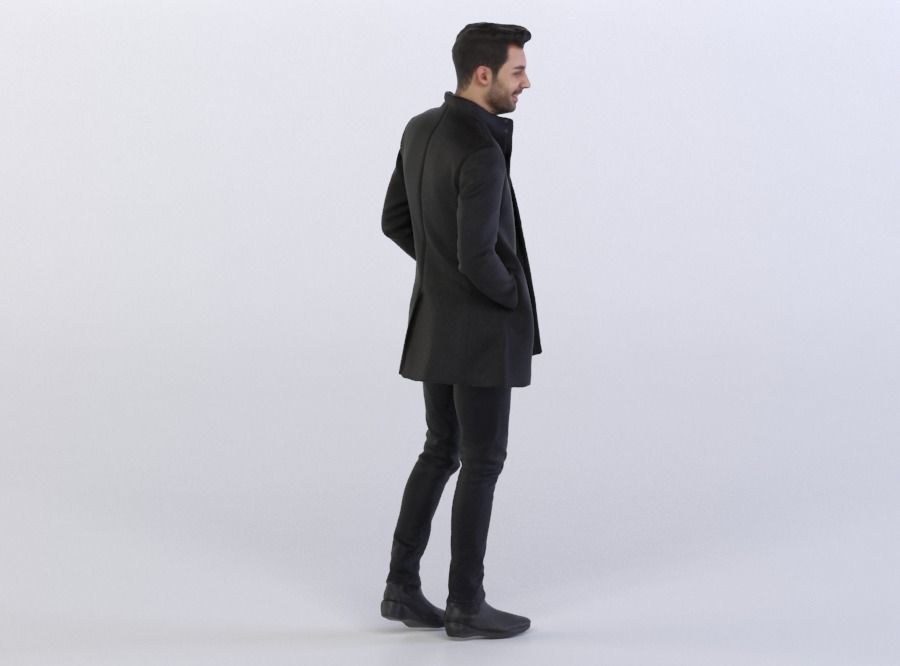 Elias 0379 Man in a Coat, Arms in Pockets 3D model_3