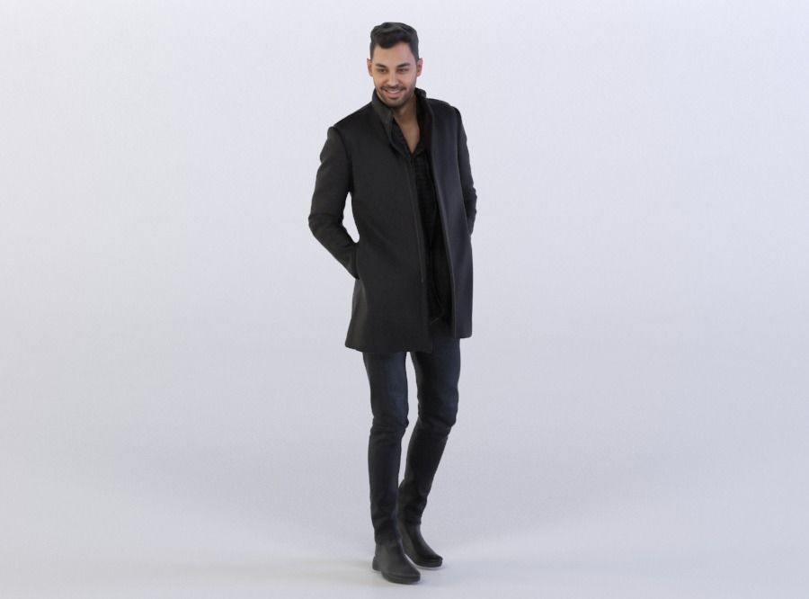 Elias 0379 Man in a Coat, Arms in Pockets 3D model_0