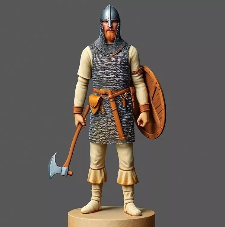 2911Viking Warrior in Full Armor 3D Model fantasy stl 3D print model