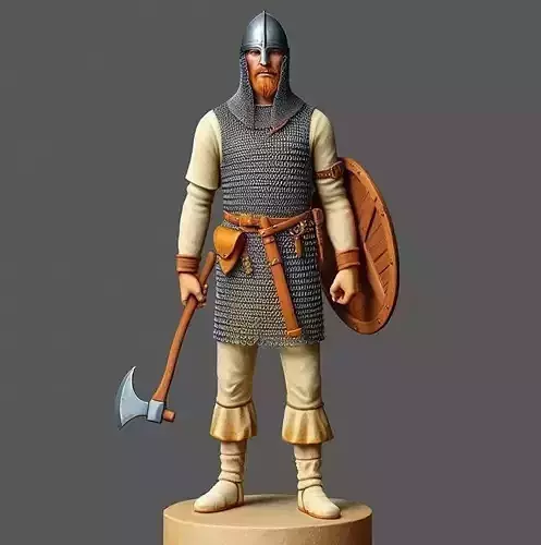 2911 Viking Warrior in Full Armor 3D Model   fantasy