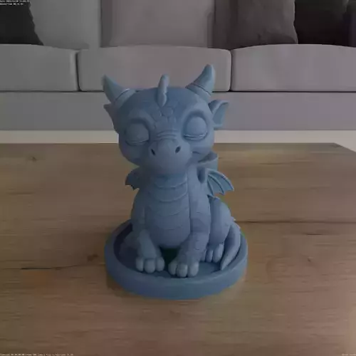 Cute Sleeping Dragon Planter STL File 3D Print Model