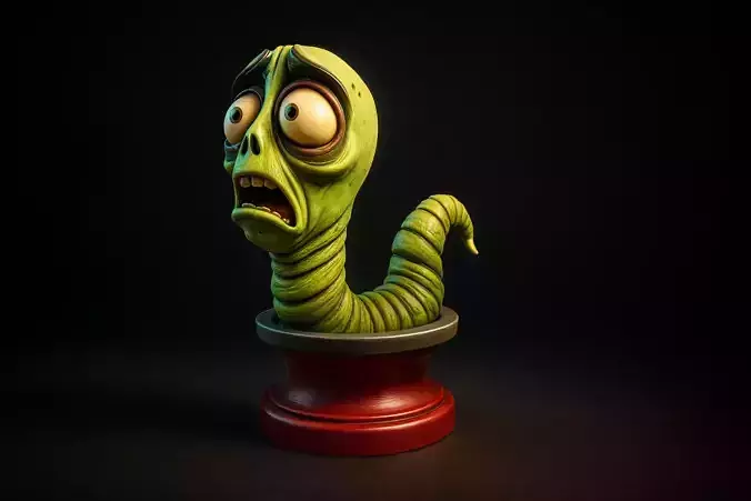 Maggot Figurine Creepy Cute Desk Decor Stop Motion Sculpture