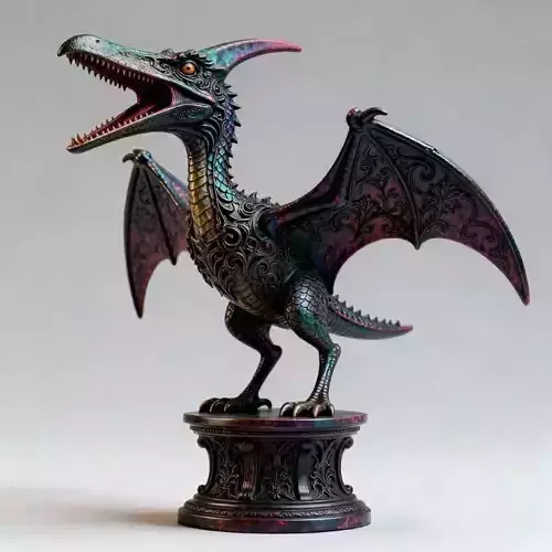 2912  Gothic Roaring Pteranodon Dinosaur  3D Model