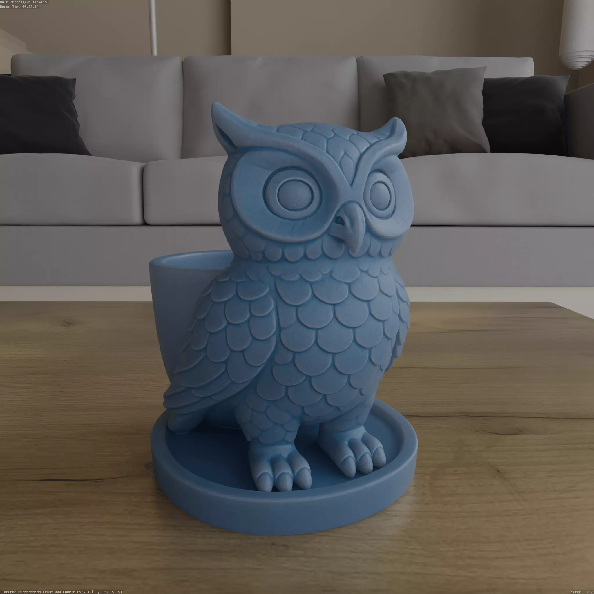 Cute Owl Planter Container 3D Model STL 3D print model