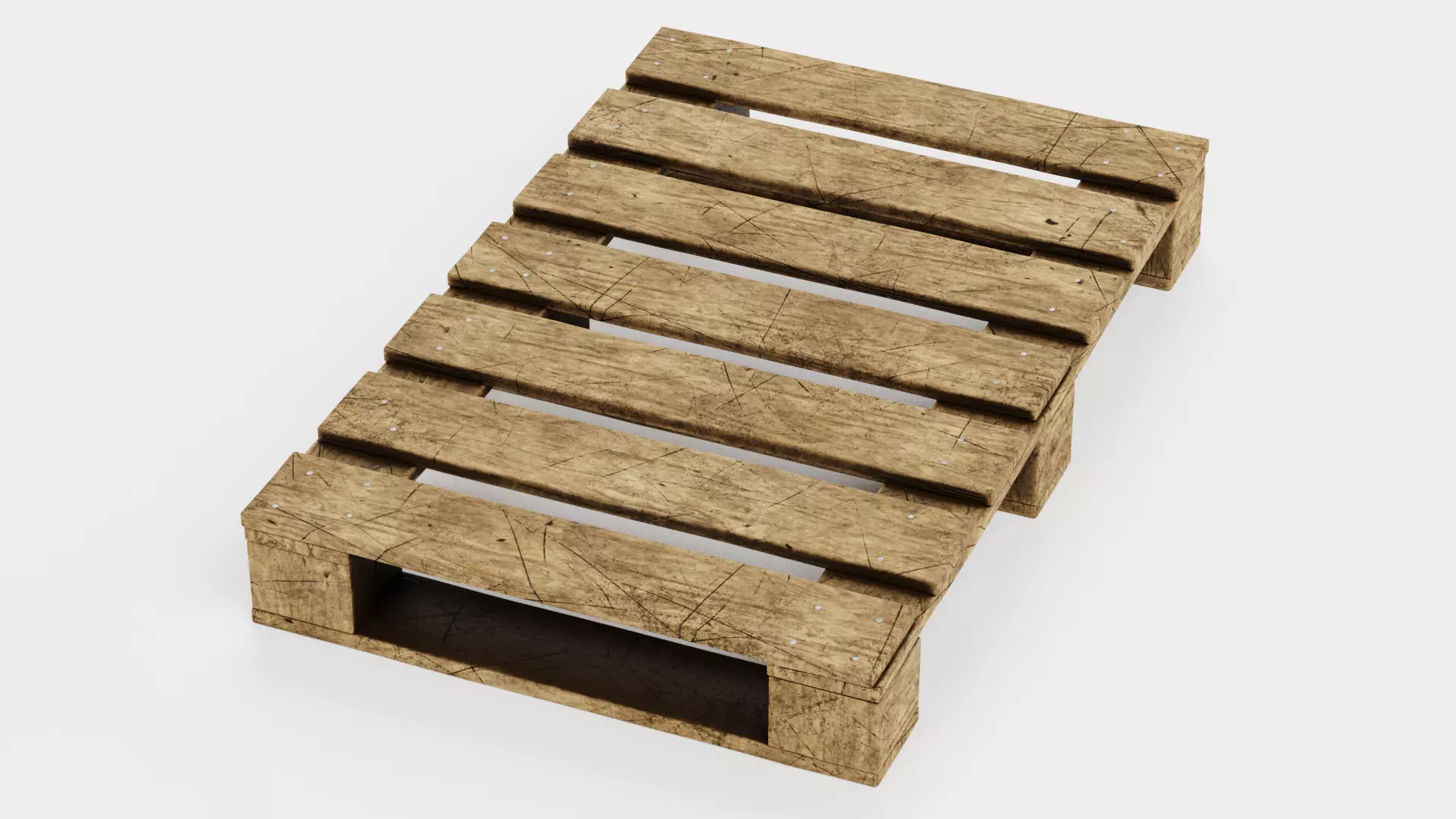 Pallet V4 - Weathered Wooden Shipping Platform 3D model