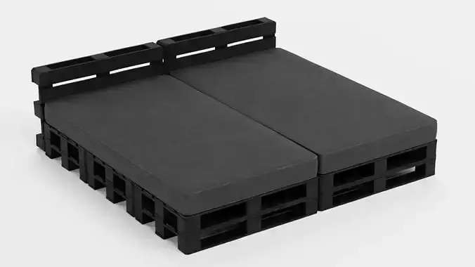 -Pallet Bed Black-