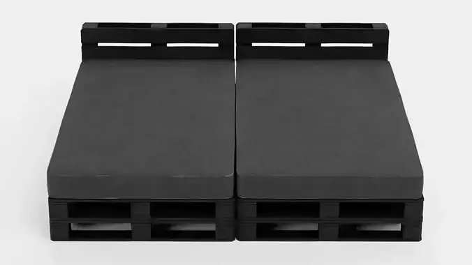 -Pallet Bed Black-