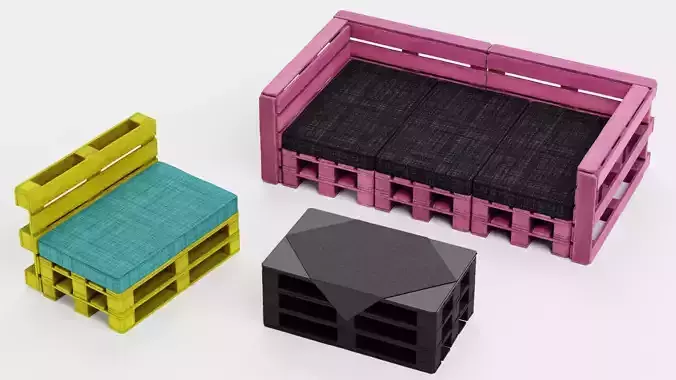-Pallet Furniture Colored-