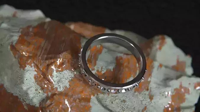 Gothic studded ring Pyramid band STL Fashion Jewelry 