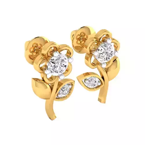 Flower Stud Earring stl 3dm render obj fbx slc jcd details