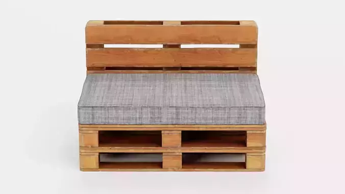Pallet Chair - Wooden Lounge Seating Furniture 3D model
