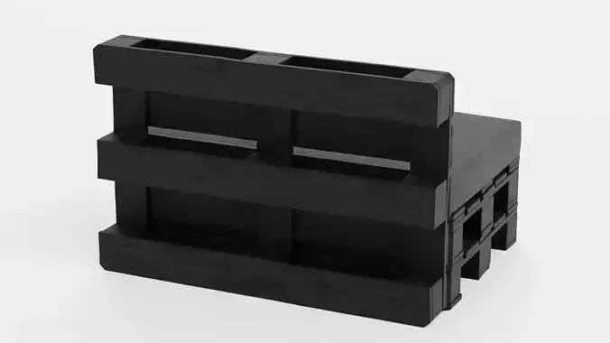 Pallet Chair - Black Lounge Seating Furniture 3D model 5
