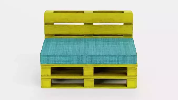 Pallet Chair - Yellow Lounge Seating Furniture 3D model