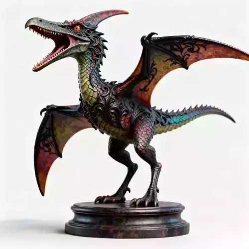 2914  Gothic Roaring Pteranodon Dinosaur   3D Model