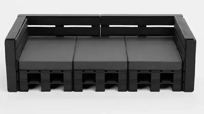 -Pallet Sofa Black-
