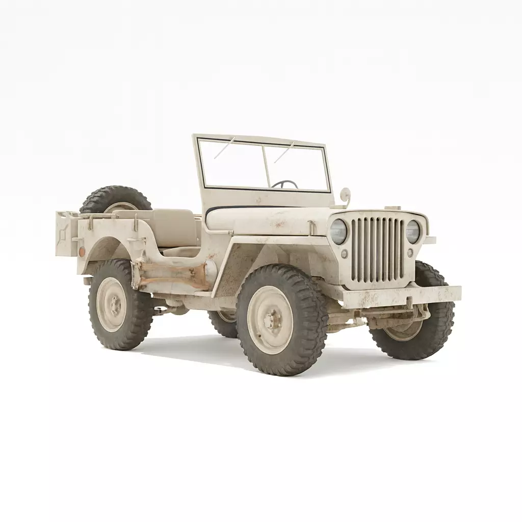 Desert Jeep Rugged off Low-poly 3D model
