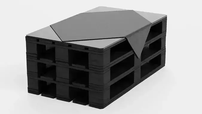 Pallet Table - Black Lounge Furniture 3D model 3
