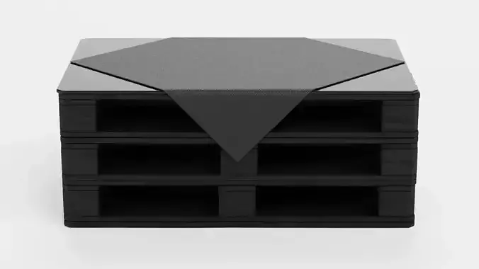 Pallet Table - Black Lounge Furniture 3D model 5