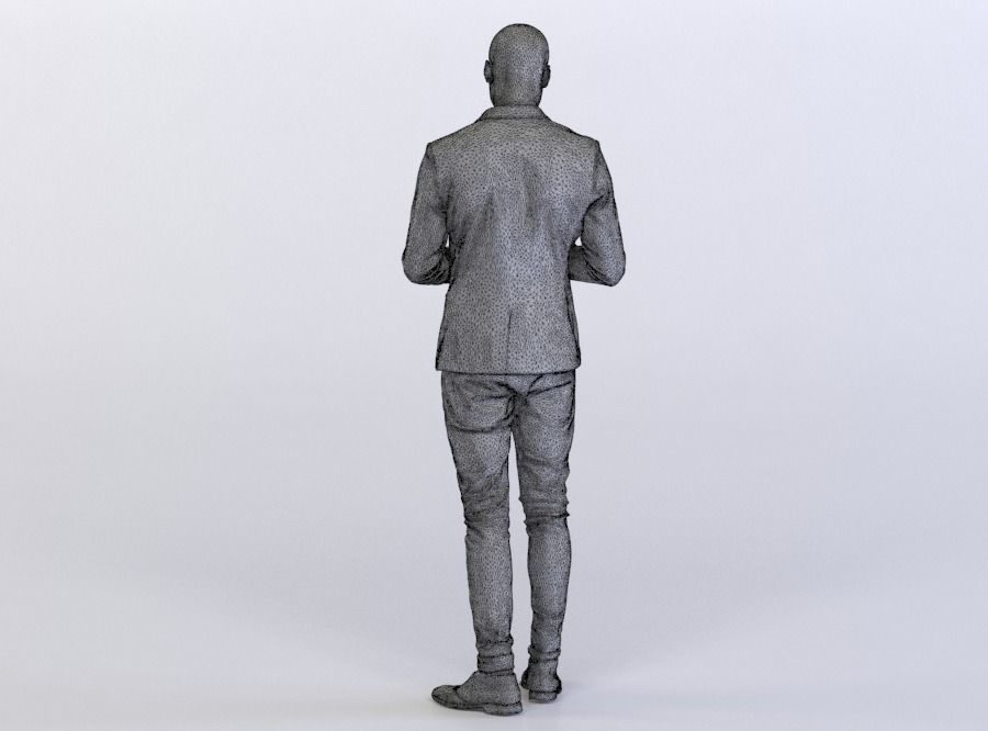 Christopher 0436 Man in a Suit Typing on a Phone 3D model_6