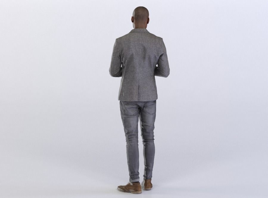 Christopher 0436 Man in a Suit Typing on a Phone 3D model_2