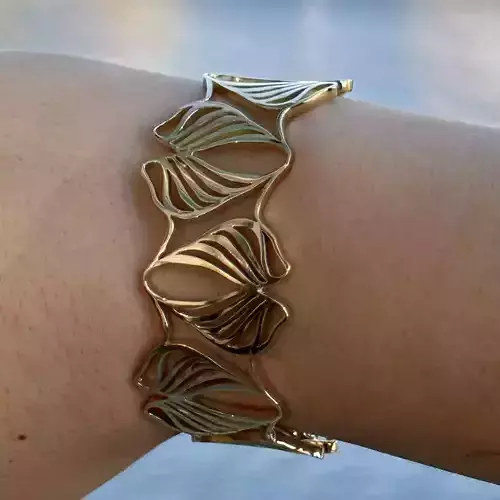 Cuff Bracelet with Leaves