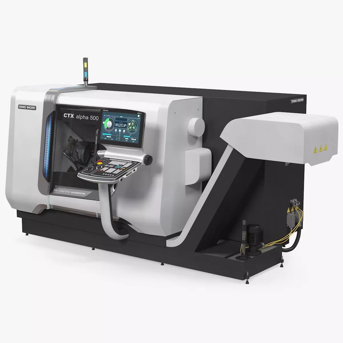 DMG Mori CTX Alpha 500 CNC Turning Center Rigged Free 3D model