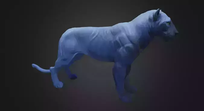 Realistic Black Panther Model Neutral Pose