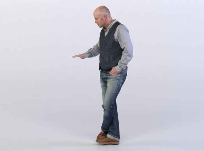 Steve 0002 Man leaning on an invisible table