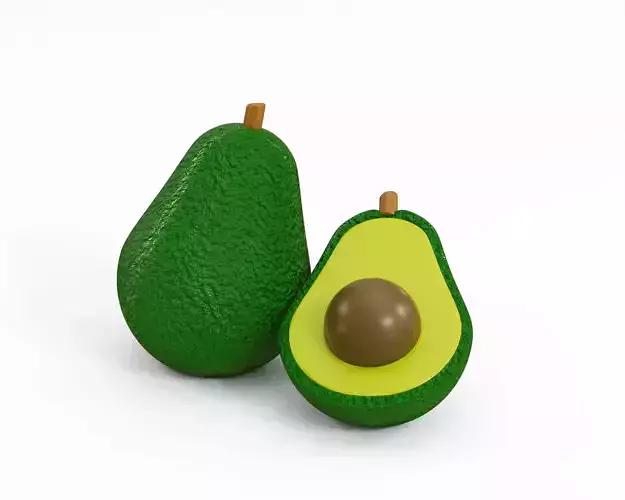 Cartoon Avocado Low-poly 3D model 5