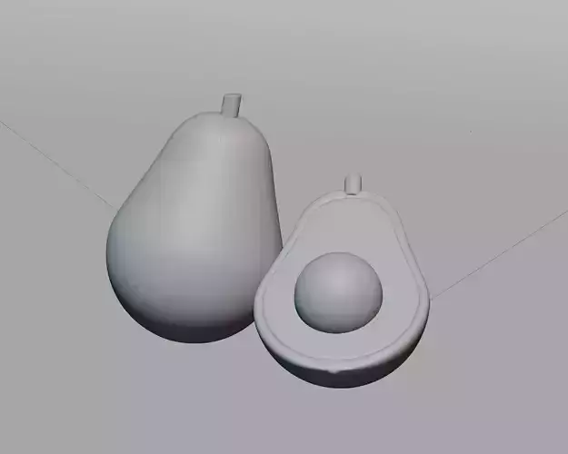 Cartoon Avocado Low-poly 3D model 6