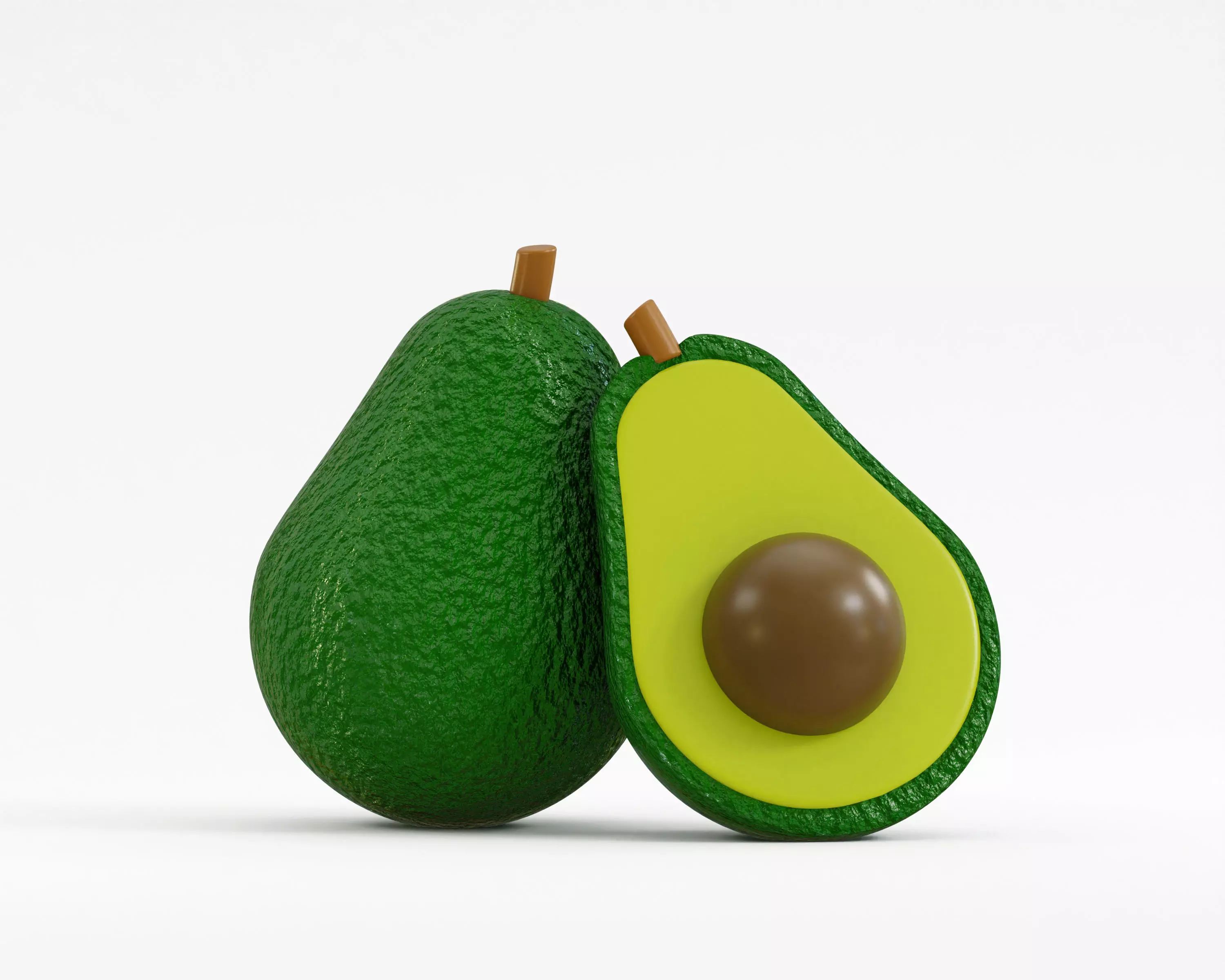 Cartoon Avocado Low-poly 3D model