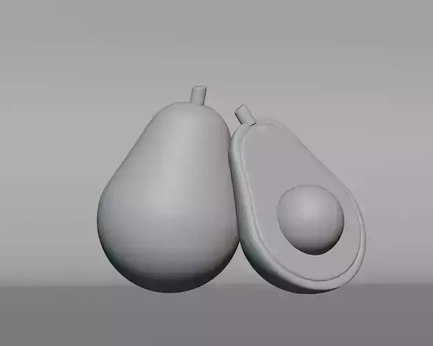 Cartoon Avocado Low-poly 3D model 2