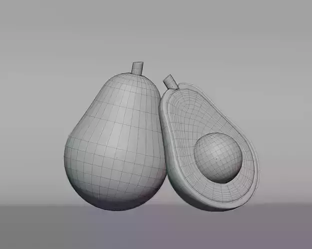 Cartoon Avocado Low-poly 3D model 4