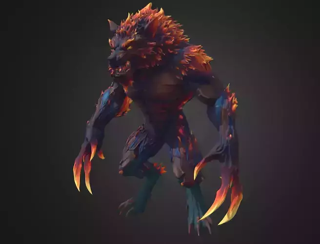 Savage Werewolf Monster Giant Claws Horror